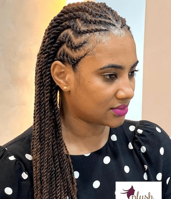 20 Natural Cornrow Braid Hairstyle Pictures with Unique Styles (2024 Edition) Natural Cornrow Braid Hairstyle