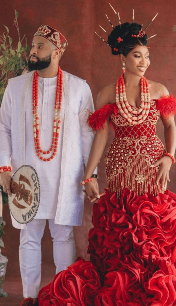 25 PHOTOS: Gorgeous Igbo Traditional Wedding Attire for Couples Copy Of Untitled Design 1 2 590x1024