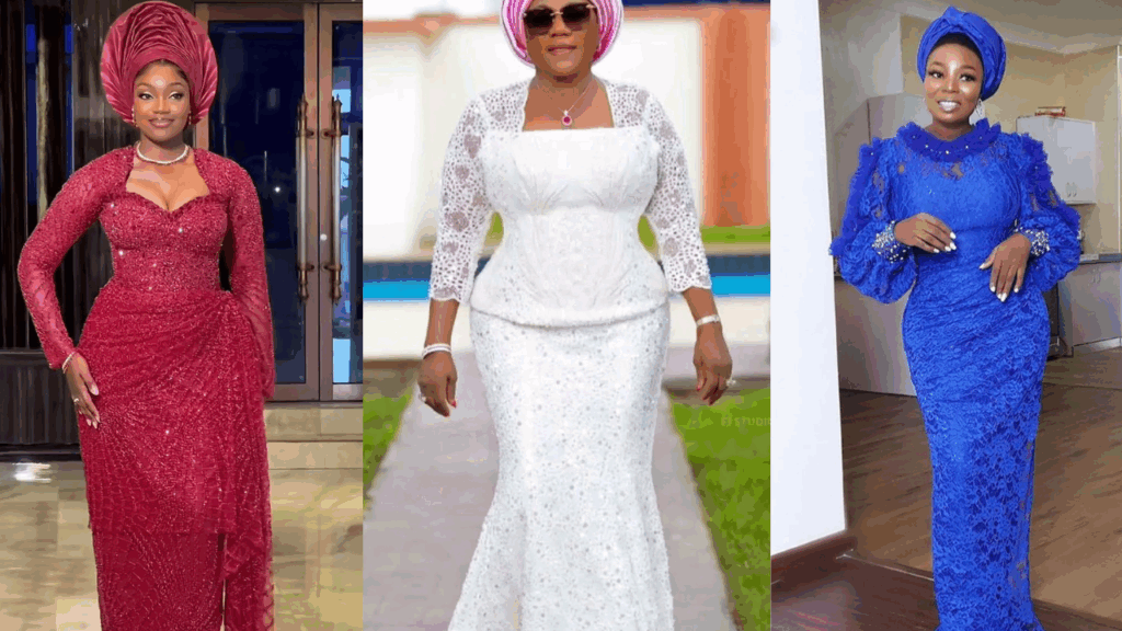 2025 LATEST ASO EBI LACE STYLES FOR NATIVE WEDDINGS (30 PHOTOS) ASO EBI LACE STYLES FOR NATIVE WEDDINGS