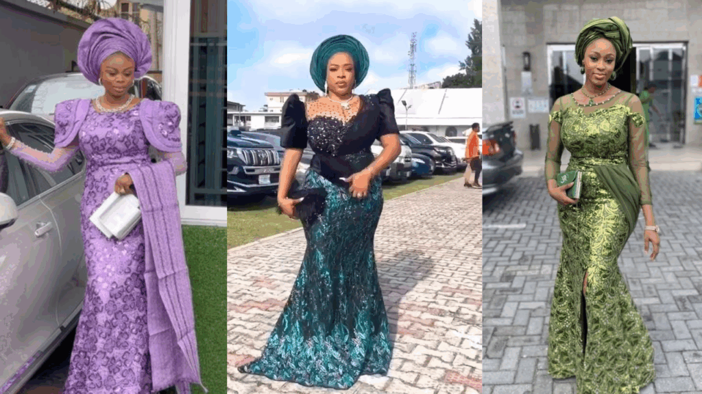 2025 LATEST ASO EBI LACE STYLES FOR NATIVE WEDDINGS (30 PHOTOS) ASO EBI LACE STYLES FOR NATIVE WEDDINGS